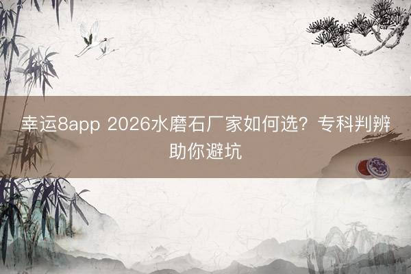 幸运8app 2026水磨石厂家如何选?专科判辨助你避坑