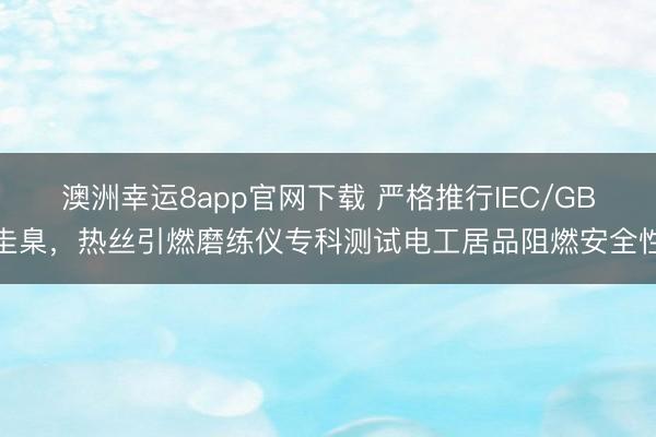 澳洲幸运8app官网下载 严格推行IEC/GB圭臬，热丝引燃磨练仪专科测试电工居品阻燃安全性