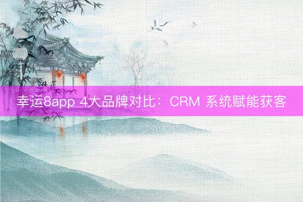 幸运8app 4大品牌对比:CRM 系统赋能获客