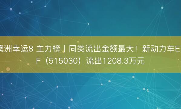 澳洲幸运8 主力榜丨同类流出金额最大！新动力车ETF（515030）流出1208.3万元