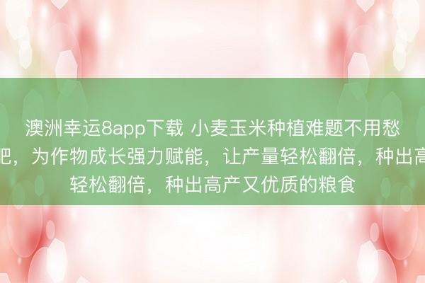 澳洲幸运8app下载 小麦玉米种植难题不用愁！这款神奇颗粒肥，为作物成长强力赋能，让产量轻松翻倍，种出高产又优质的粮食