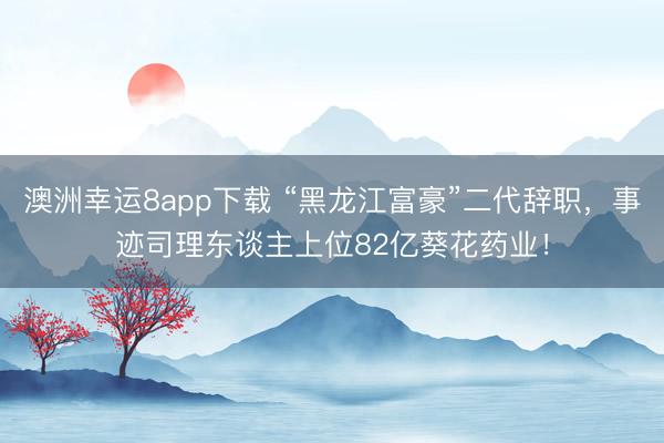澳洲幸运8app下载 “黑龙江富豪”二代辞职,事迹司理东谈主上位82亿葵花药业!