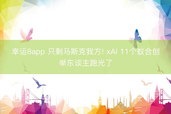 幸运8app 只剩马斯克我方! xAI 11个蚁合创举东谈主跑光了