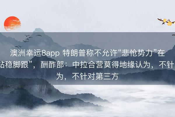 澳洲幸运8app 特朗普称不允许“悲怆势力”在西半球“站稳脚跟”,酬酢部:中拉合营莫得地缘认为,不针对第三方