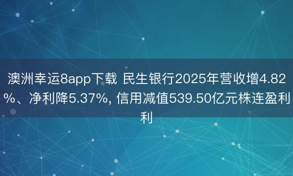 澳洲幸运8app下载 民生银行2025年营收增4.82%、净利降5.37%， 信用减值539.50亿元株连盈利