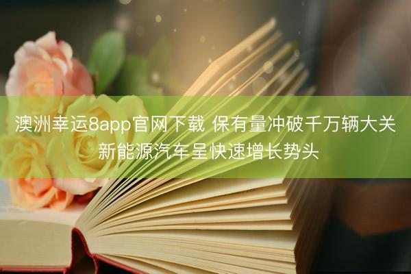 澳洲幸运8app官网下载 保有量冲破千万辆大关 新能源汽车呈快速增长势头