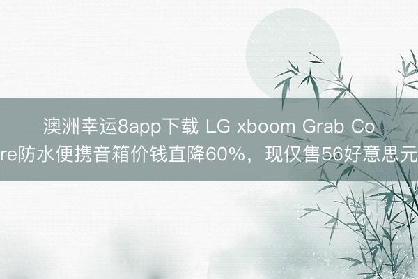 澳洲幸运8app下载 LG xboom Grab Core防水便携音箱价钱直降60%,现仅售56好意思元
