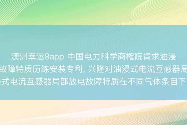 澳洲幸运8app 中国电力科学商榷院肯求油浸式电流互感器局部放电故障特质历练安装专利， 兴隆对油浸式电流互感器局部放电故障特质在不同气体条目下的商榷需求