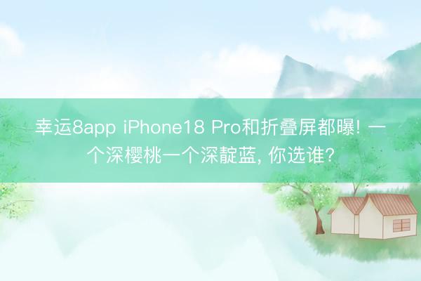 幸运8app iPhone18 Pro和折叠屏都曝! 一个深樱桃一个深靛蓝， 你选谁?