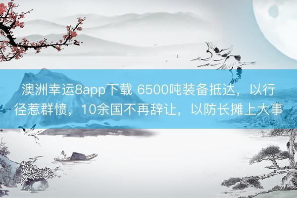 澳洲幸运8app下载 6500吨装备抵达，以行径惹群愤，10余国不再辞让，以防长摊上大事