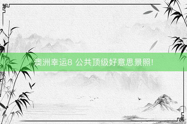 澳洲幸运8 公共顶级好意思景照!