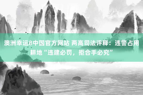 澳洲幸运8中国官方网站 两高司法评释:违警占用耕地“违建必罚,拒合手必究”
