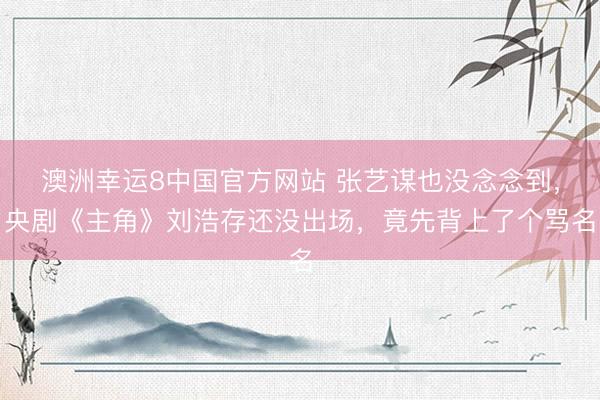 澳洲幸运8中国官方网站 张艺谋也没念念到,央剧《主角》刘浩存还没出场,竟先背上了个骂名