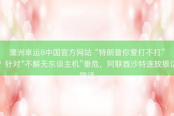 澳洲幸运8中国官方网站 “特朗普你爱打不打”?针对“不解无东谈主机”垂危,阿联酋沙特连放狠话
