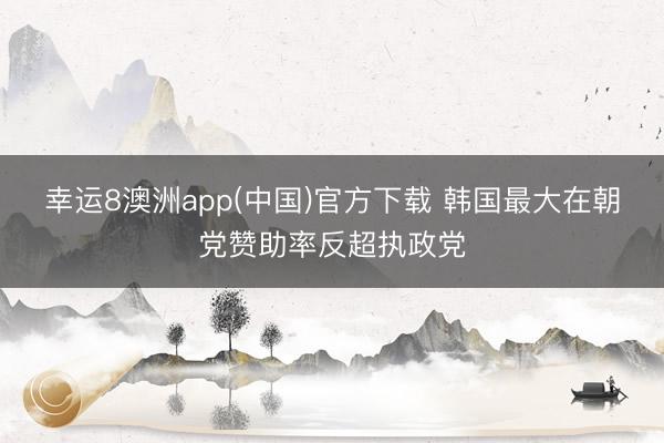 幸运8澳洲app(中国)官方下载 韩国最大在朝党赞助率反超执政党